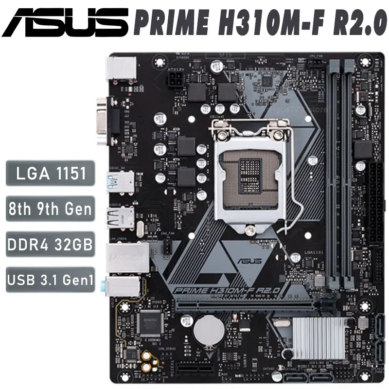 

Mainboard ASUS PRIME H310M-F R2.0 LGA 1151 ddr4 8th/9th Gen PCI-E 3.0 X16 SATA III USB 3.1 Desktop Intel H310 Motherboard Used
