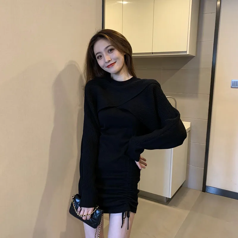 2021 Autumn Winter New Vestidos Korean Temperament Ladies Knitting Office Lady Long Sleeve Dresses Sexy Draped Long Sleeve Dress
2021 Autumn Winter New Vestidos Korean Temperament Ladies Knitting Office Lady Long Sleeve Dresses Sexy Draped Long Sleeve Dress