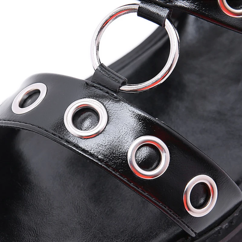 Street Punk Style Platform Roman Sandals Metal Round Hole Hollow Platform Shoes Ring High-Heeled Platform Women's Shoes 2021
Street Punk Style Platform Roman Sandals Metal Round Hole Hollow Platform Shoes Ring High-Heeled Platform Women's Shoes 2021