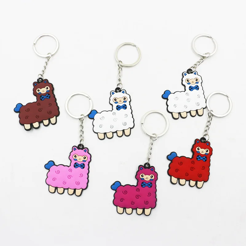 Cute Anime Alpaca Keychain For Women Men's Fashion Bag Pendant Car Key Chain Ring Accessories Holiday Promotional Gifts | Украшения и