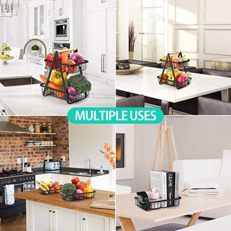 2-Tier Countertop Fruit Basket Fruit Bowl Bread Basket Vegetable Holder for Kitchen Storage (Upgrade and Detachable)
2-Tier Countertop Fruit Basket Fruit Bowl Bread Basket Vegetable Holder for Kitchen Storage (Upgrade and Detachable)