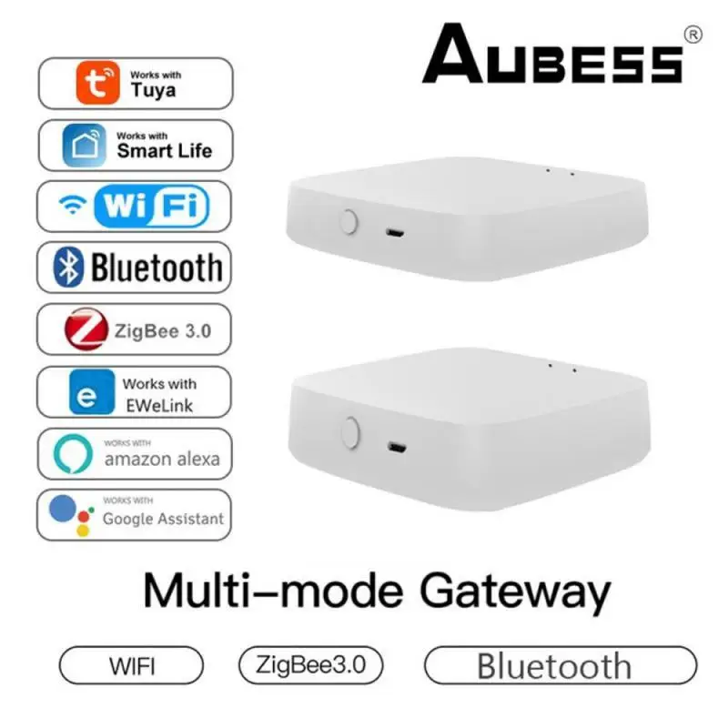 Умный шлюз Aubess Tuya ZigBee, хаб для умного дома, мост, приложение Smart Life, многорежимный пульт дистанционного управления, работает с Alexa Google Home
Умный шлюз Aubess Tuya ZigBee, хаб для умного дома, мост, приложение Smart Life, многорежимный пульт дистанционного управления, работает с Alexa Google Home