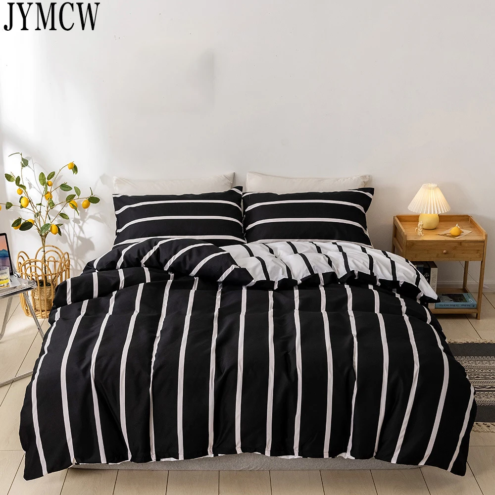 Bedding set 2/3pc, simple black and white striped pattern duvet cover & down pillowcase, queen bed cover (no sheets)
Bedding set 2/3pc, simple black and white striped pattern duvet cover & down pillowcase, queen bed cover (no sheets)