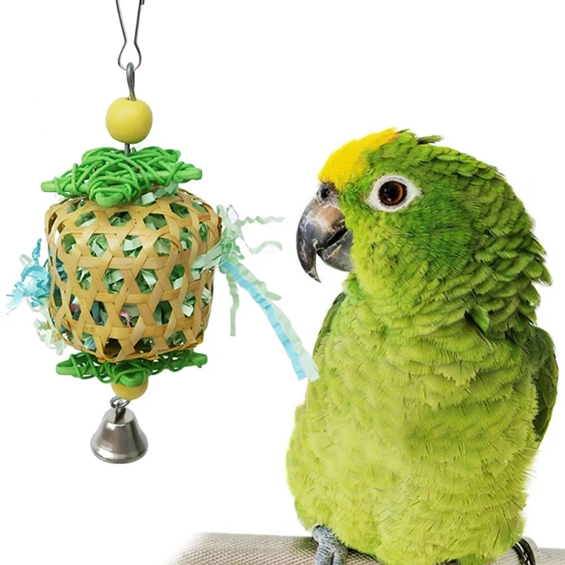 Pet Parrot Bird Chewing Toy Cage Hanging Woven Rattan Ball with Paper Strips Foraging Biting Swing Toys for Budgie Parakeet
Pet Parrot Bird Chewing Toy Cage Hanging Woven Rattan Ball with Paper Strips Foraging Biting Swing Toys for Budgie Parakeet