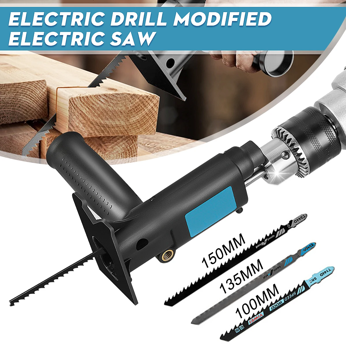 Cordless Reciprocating Saw Adapter Electric Drill Modified Electric Saw Hand Tool Wood Metal Cutter Saw Attachment Adapter
Cordless Reciprocating Saw Adapter Electric Drill Modified Electric Saw Hand Tool Wood Metal Cutter Saw Attachment Adapter