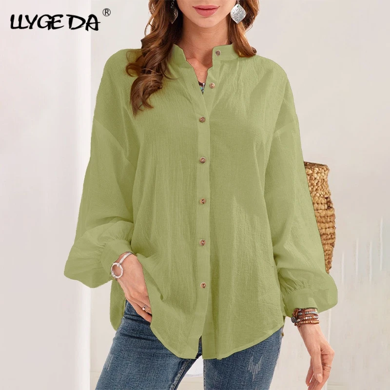 Solid Cotton Linen Women Shirt Long Sleeve Turn Down Collar Women's Shirts Summer Casual Fashion Woman Blouses 2021Top Woman
Solid Cotton Linen Women Shirt Long Sleeve Turn Down Collar Women's Shirts Summer Casual Fashion Woman Blouses 2021Top Woman