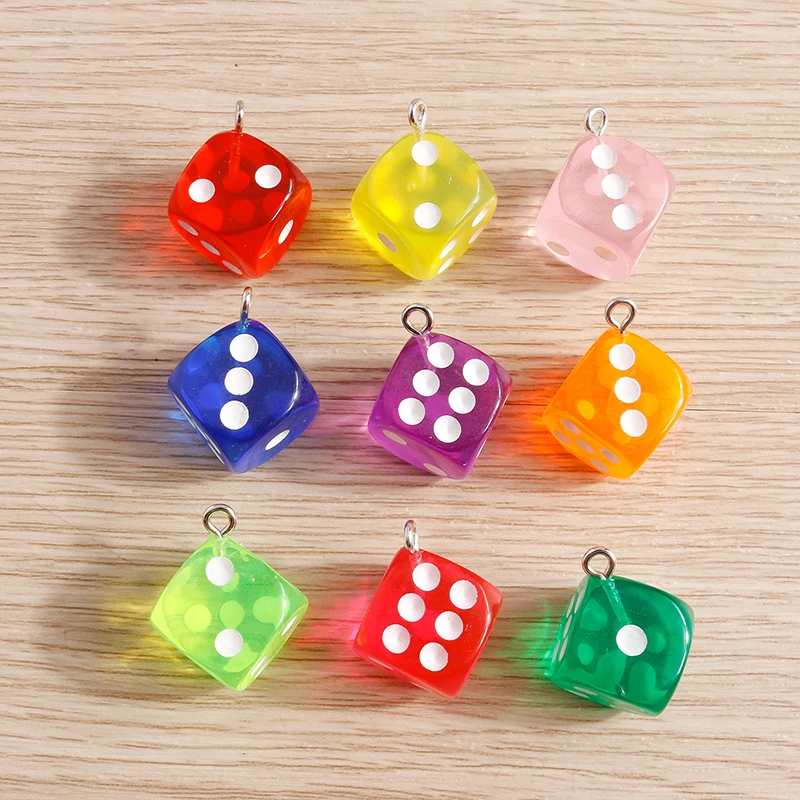 10pcs 14*14mm 9 Candy Colors Transparent Dice Charms for Jewelry Making Cute Earrings Pendants Necklaces DIY Crafts Accessories
10pcs 14*14mm 9 Candy Colors Transparent Dice Charms for Jewelry Making Cute Earrings Pendants Necklaces DIY Crafts Accessories