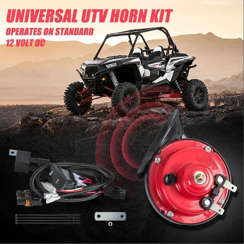 UTV ATV Universal 12V Horn Kit W/ Rocker Switch for Polaris RZR 800 XP Ranger Can-Am Maverick X3 Arctic Cat for CF Moto
UTV ATV Universal 12V Horn Kit W/ Rocker Switch for Polaris RZR 800 XP Ranger Can-Am Maverick X3 Arctic Cat for CF Moto