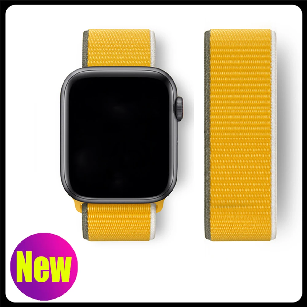 Ремешок нейлоновый для apple watch band 44 мм 40 45 41 38 42 | Наручные часы