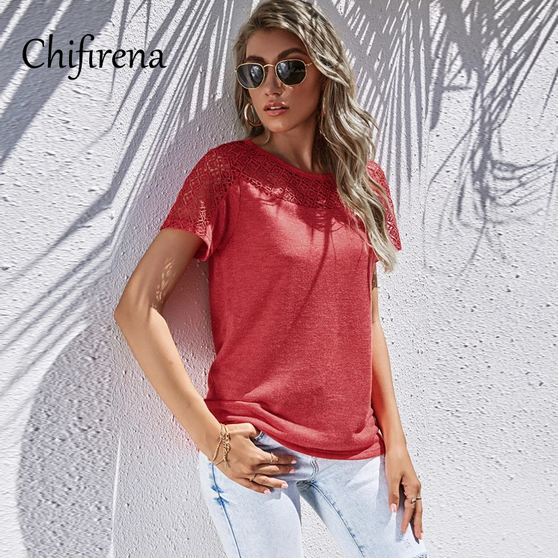 Chifirena Summer T Shirt Women O Neck Hollow Out Short Sleeve Tops Casual Solid Tees Slim Fit Elegant Woman T-shirts Woman
Chifirena Summer T Shirt Women O Neck Hollow Out Short Sleeve Tops Casual Solid Tees Slim Fit Elegant Woman T-shirts Woman