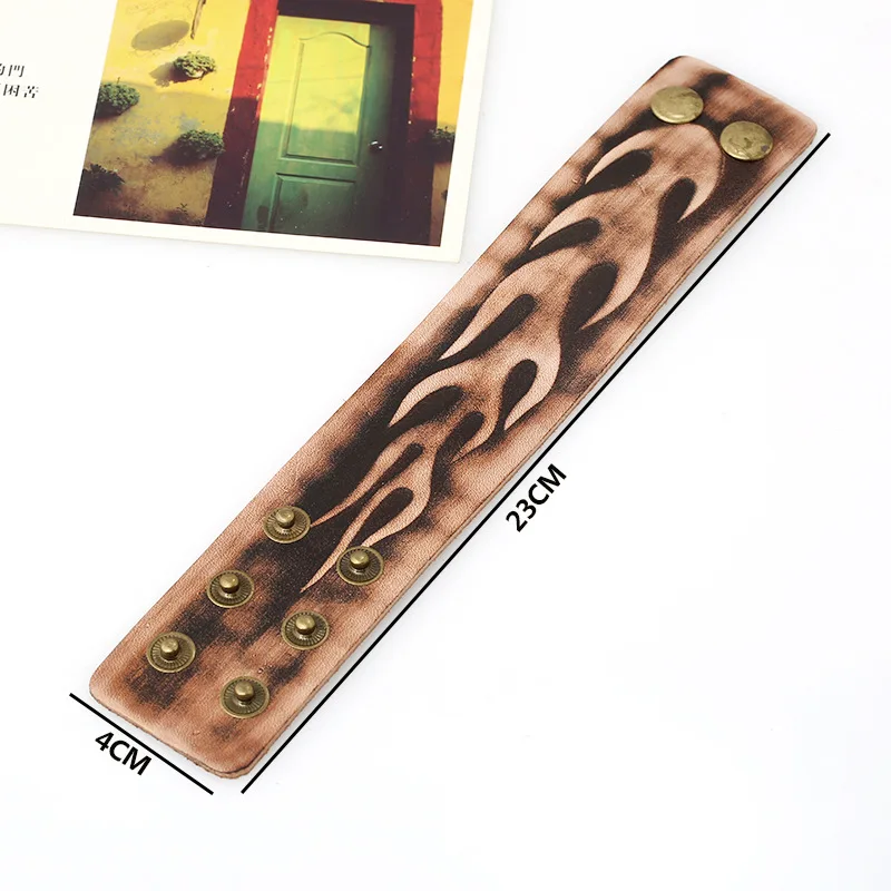 Wide Wrap Bracelet Cuff Bangle Men Jewelry Genuine Leather Printed Crafts Jewelry Vintage Punk Style Pulsera Hombre
Wide Wrap Bracelet Cuff Bangle Men Jewelry Genuine Leather Printed Crafts Jewelry Vintage Punk Style Pulsera Hombre