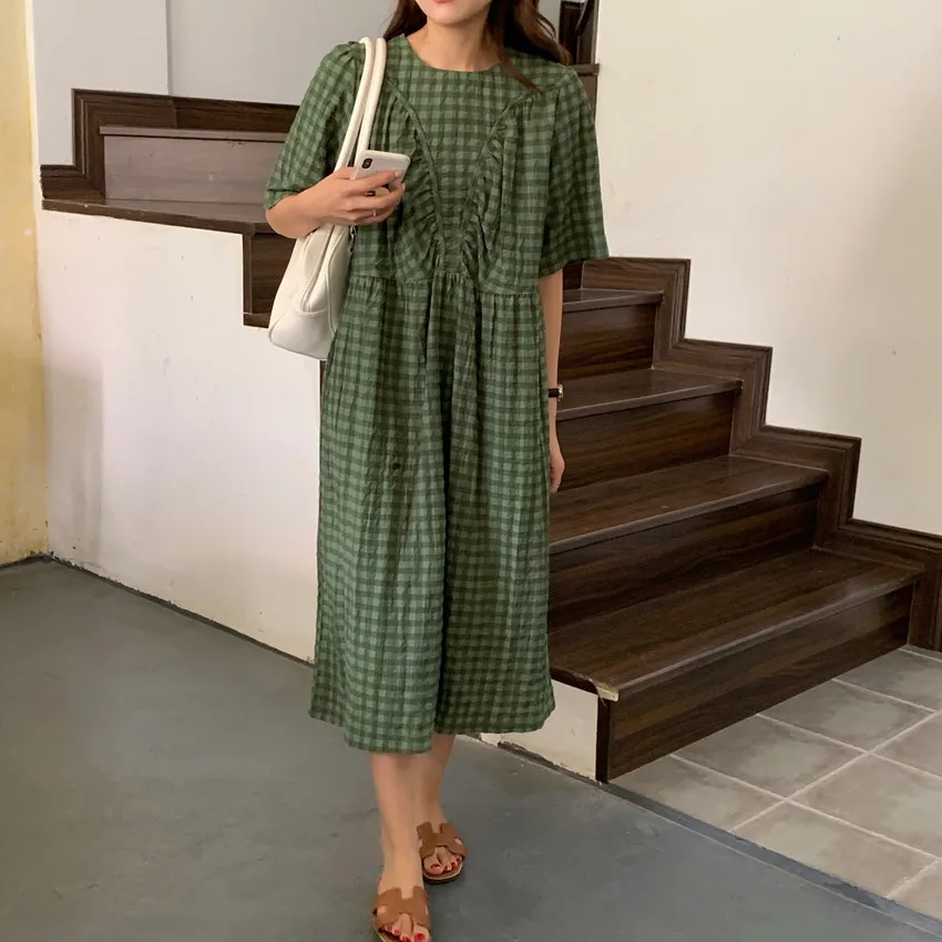One Piece Women Kawaii Midi Dress Retro All Match Geometric Femme Dresses 2021 Summer New Oversize Chic Plaid Girls Dress Robe
One Piece Women Kawaii Midi Dress Retro All Match Geometric Femme Dresses 2021 Summer New Oversize Chic Plaid Girls Dress Robe