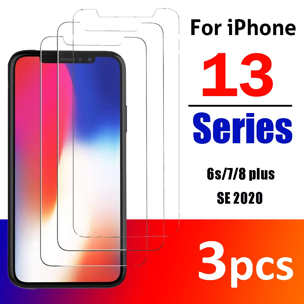 

9H Tempered Glass Screen Protector for Iphone11 Pro Max X XS Max XR 6 7 8 Plus Screen Protectors 3pcs iPhone Front Cover Guard