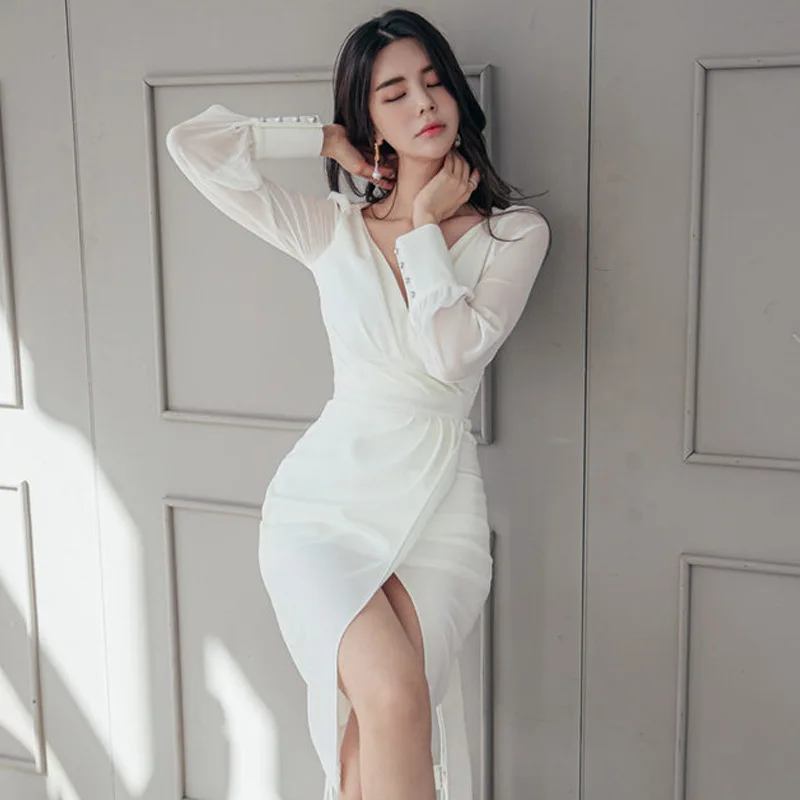 Plus Size 2021 Spring Summer Elegant Woman Dress Long Sleeve Corset Midi Wrap Dress Ladies Split White Wrap Sundresses Women
Plus Size 2021 Spring Summer Elegant Woman Dress Long Sleeve Corset Midi Wrap Dress Ladies Split White Wrap Sundresses Women