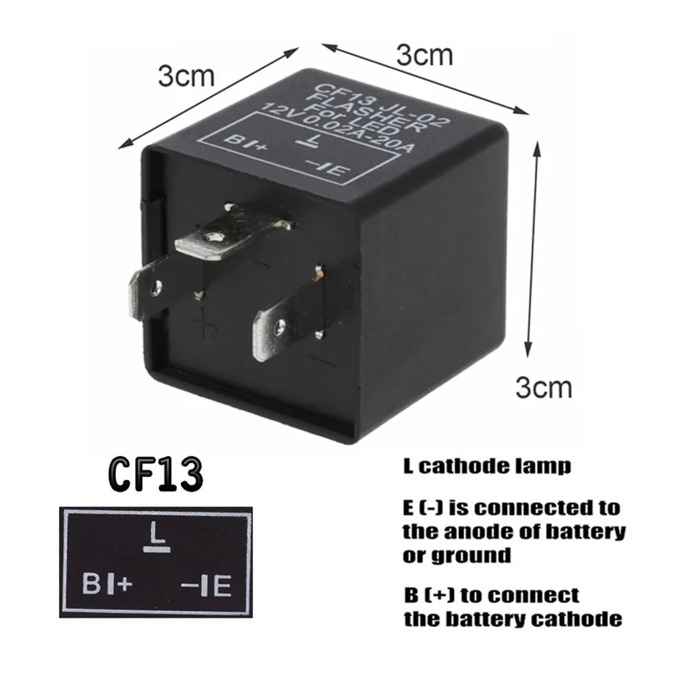 12V 3Pin Car Motorcycle LED Flasher Relay Universal Electronic Adjustable Freauency LED Turn Signal Light Blinker Flasher Relay
12V 3Pin Car Motorcycle LED Flasher Relay Universal Electronic Adjustable Freauency LED Turn Signal Light Blinker Flasher Relay
