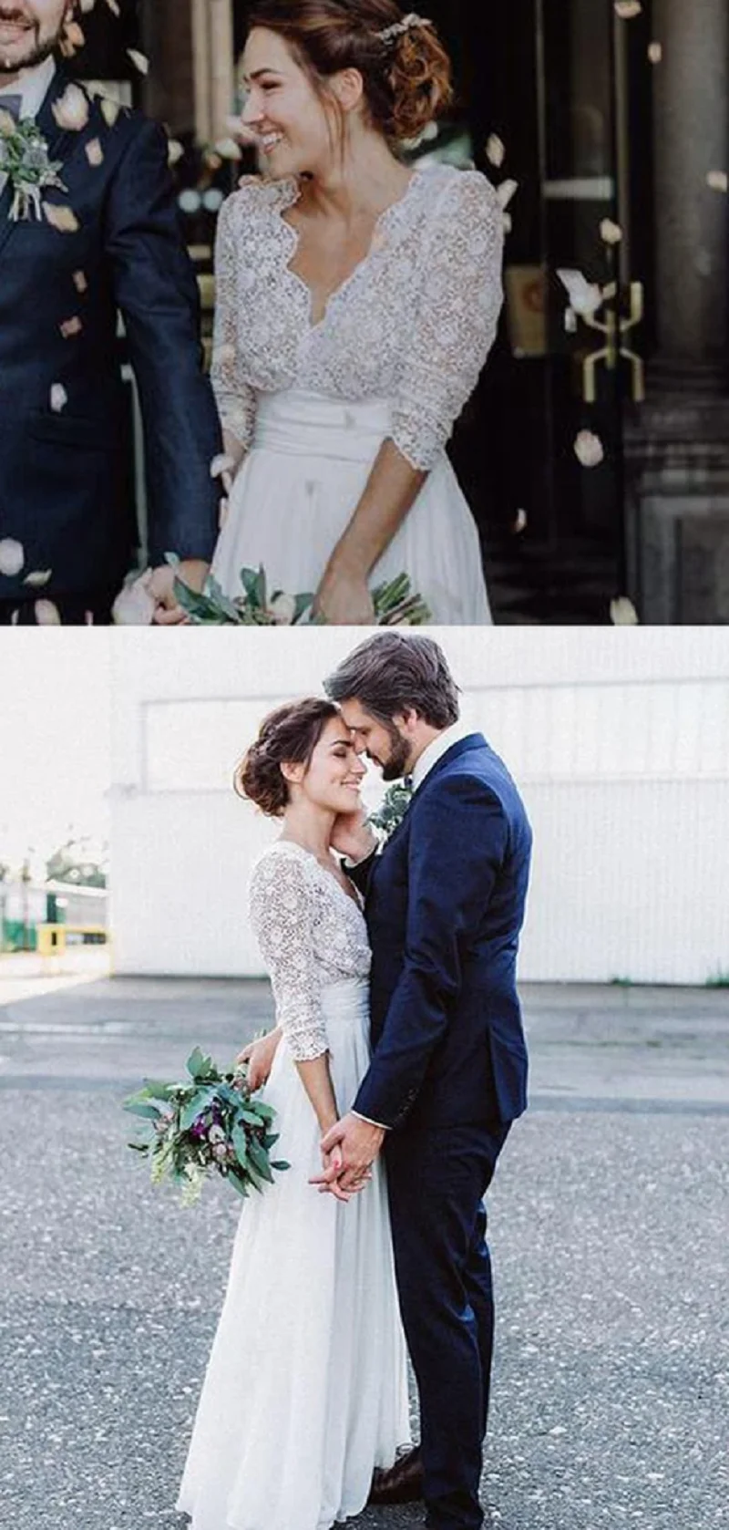 Long Sleeve Boho Wedding Dresses 2020 Lace Chiffon Floor Length Backless Beach Bride Bridal Gowns for Women Vestido de Noiva
Long Sleeve Boho Wedding Dresses 2020 Lace Chiffon Floor Length Backless Beach Bride Bridal Gowns for Women Vestido de Noiva
