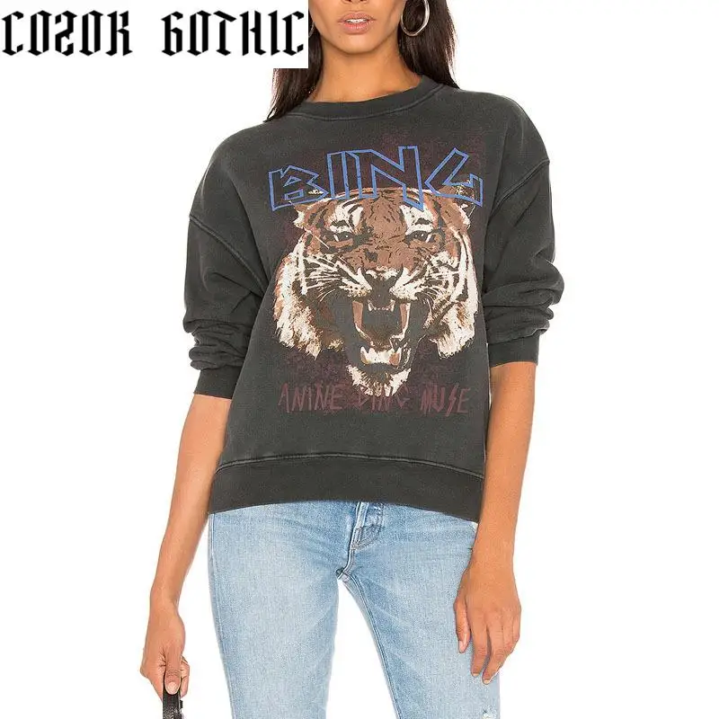 Black Gothic Roaring Tiger Vintage Letter Print Sweatshirt Women 2021 Autumn Cotton Warm Winter Loose Pullover Girls Sweatshirt
Black Gothic Roaring Tiger Vintage Letter Print Sweatshirt Women 2021 Autumn Cotton Warm Winter Loose Pullover Girls Sweatshirt