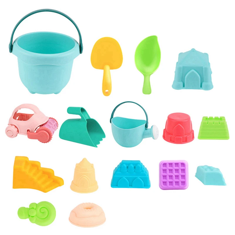 18Pcs Children's Beach Toy Suit Baby Summer Water Play with Sand Toys Beach Shovel Beach Buggy
18Pcs Children's Beach Toy Suit Baby Summer Water Play with Sand Toys Beach Shovel Beach Buggy