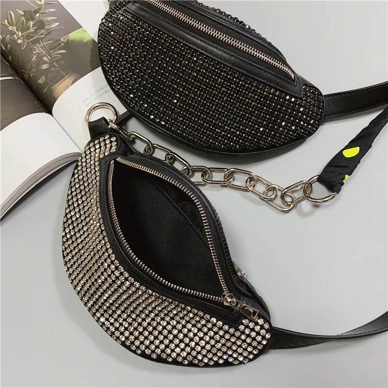 2019 high quality women chain crossbody bags leather fanny packs rhinestone waist packs and brackets
2019 high quality women chain crossbody bags leather fanny packs rhinestone waist packs and brackets