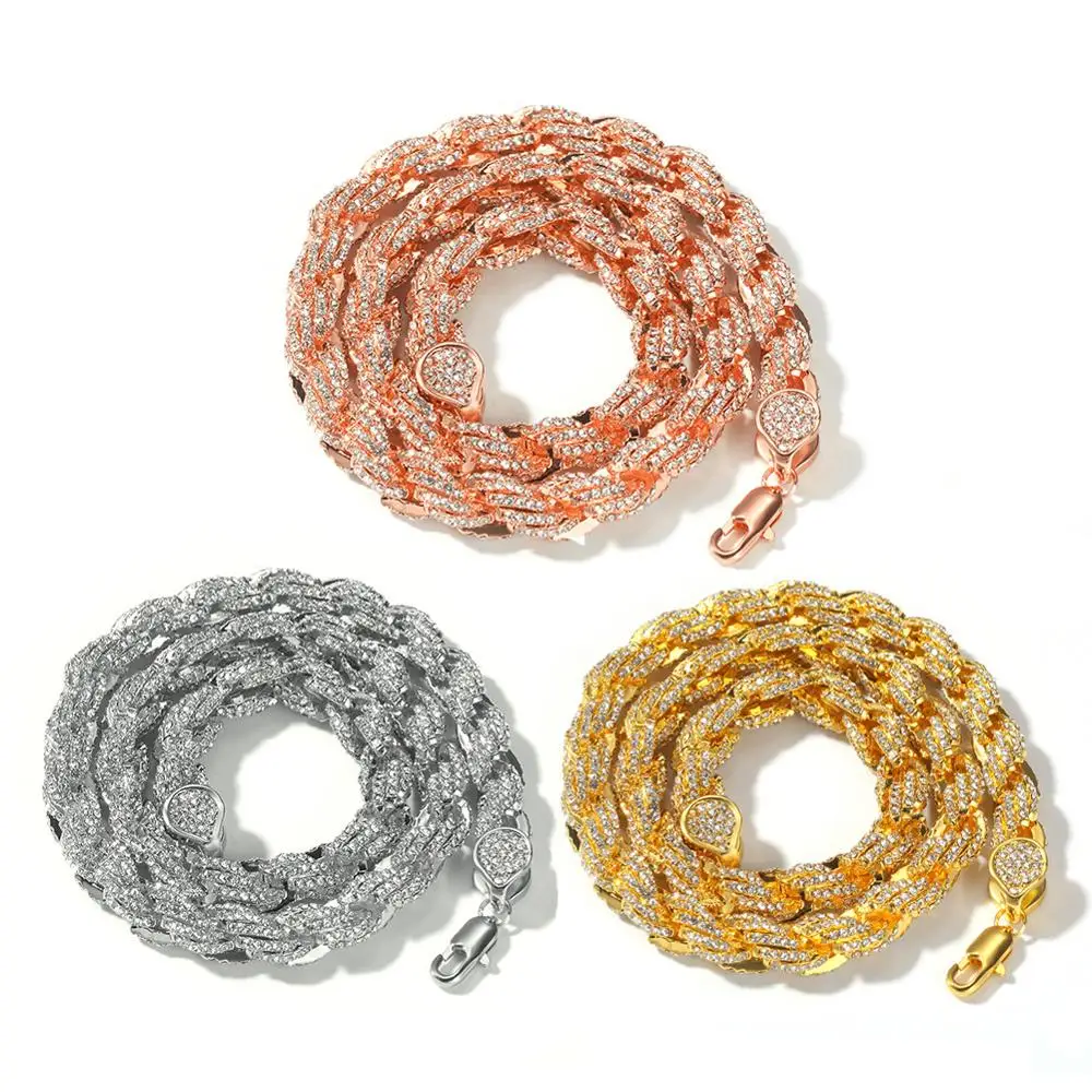 Zciti Micro Paved 9Mm Rope Chain Necklace Gold Color Iced Rhinestones Hip Hop Chains Jewelry Men Women Christmas Gift
Zciti Micro Paved 9Mm Rope Chain Necklace Gold Color Iced Rhinestones Hip Hop Chains Jewelry Men Women Christmas Gift