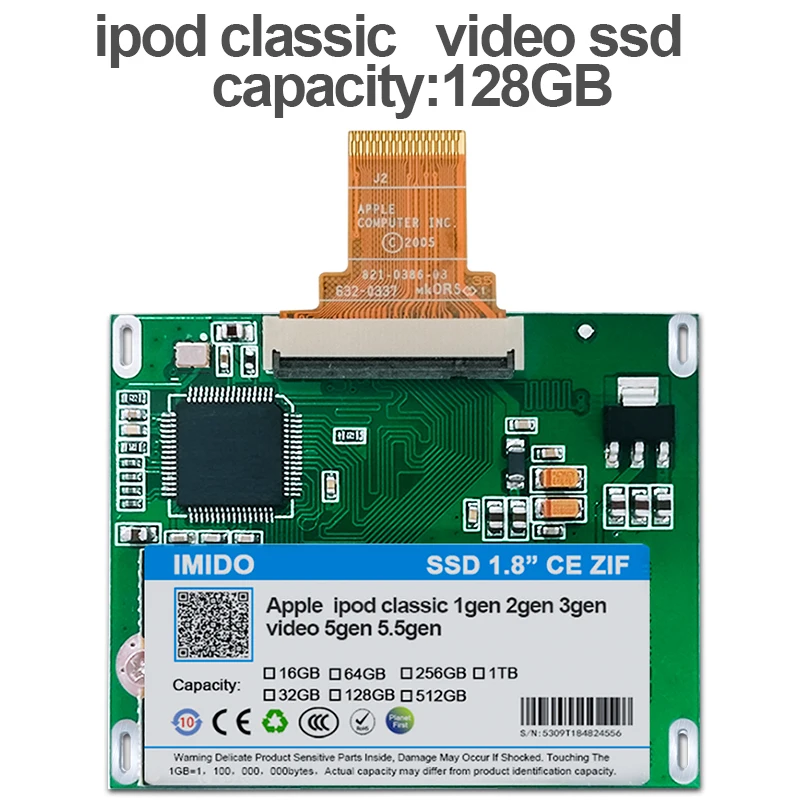 Новый жесткий диск 128 Гб SSD для Ipod classic 7Gen video 5th Замена MK3008GAH MK6008GAH MK801GAH MK1634GAL HDD |