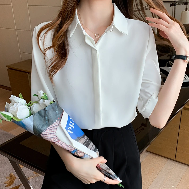 Shirt female summer chiffon shirt female short-sleeved ol commuter simple temperament interview shirt tooling top
Shirt female summer chiffon shirt female short-sleeved ol commuter simple temperament interview shirt tooling top