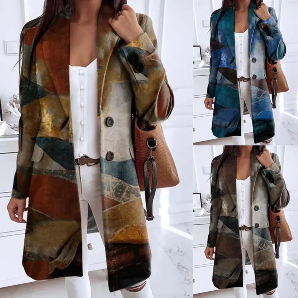 Autumn Women Print Long Sleeve Overcoat Winter Warm Loose Woolen Coat Office Lady Fashion Lapel Outwear Jackets Streetwear
Autumn Women Print Long Sleeve Overcoat Winter Warm Loose Woolen Coat Office Lady Fashion Lapel Outwear Jackets Streetwear