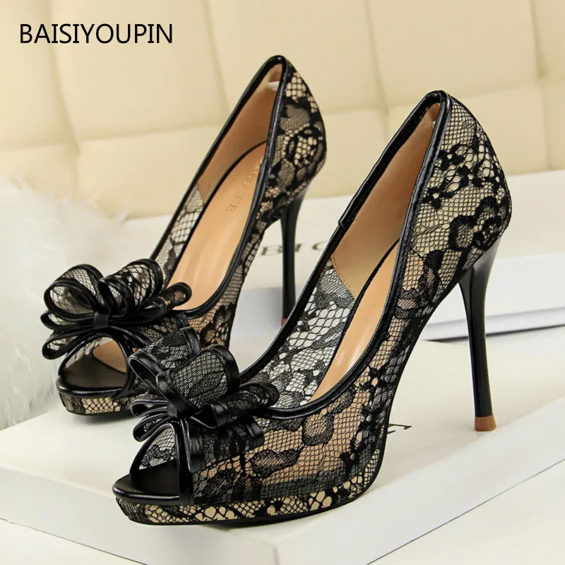 Sexy Club Solid Women Shoes New Fashion Summer Wedding Office Peep Toe 9.5cm High Heels Bow Lace Female SHoes High-quality Party
Sexy Club Solid Women Shoes New Fashion Summer Wedding Office Peep Toe 9.5cm High Heels Bow Lace Female SHoes High-quality Party