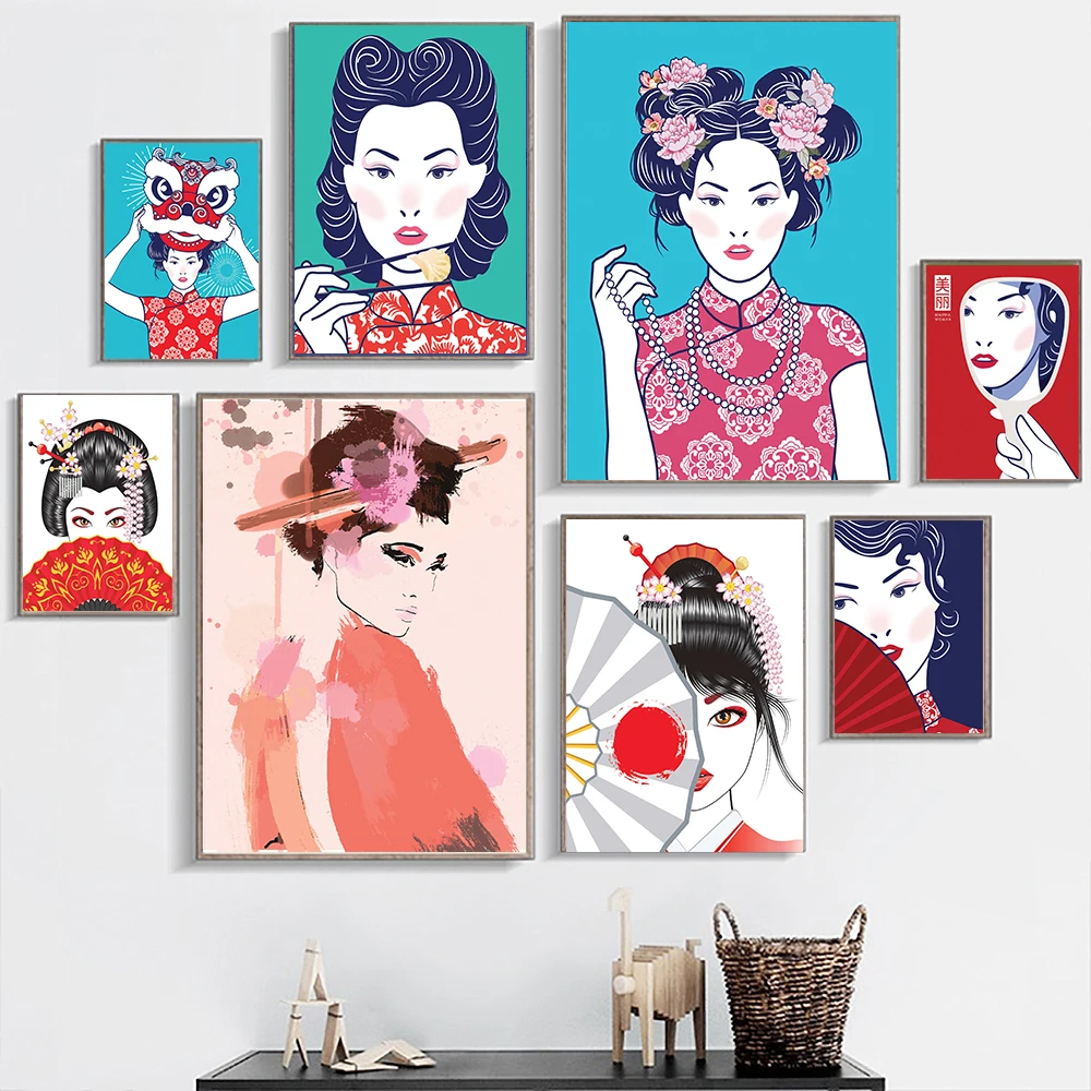 Japanese Style Woman Canvas Painting Wall Art Nordic Posters and Prints Wall Pictures for Living Room Decoration Frameless
Japanese Style Woman Canvas Painting Wall Art Nordic Posters and Prints Wall Pictures for Living Room Decoration Frameless