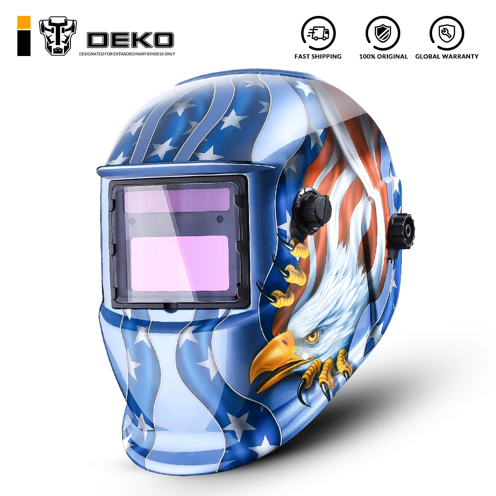DEKO Eagle Solar Auto Darkening MIG MMA Electric Welding Mask/Helmet/Welding Lens for Welding Machine or Plasma Cutter
DEKO Eagle Solar Auto Darkening MIG MMA Electric Welding Mask/Helmet/Welding Lens for Welding Machine or Plasma Cutter