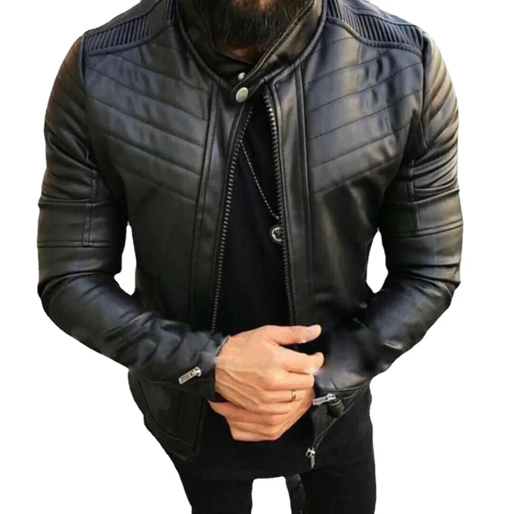 Fashion Menswear Coat Youth Pocket Casual Leather Coat Black Men Jacket Autumn Winter Men Long Sleeve Leather Cardigan 
Fashion Menswear Coat Youth Pocket Casual Leather Coat Black Men Jacket Autumn Winter Men Long Sleeve Leather Cardigan