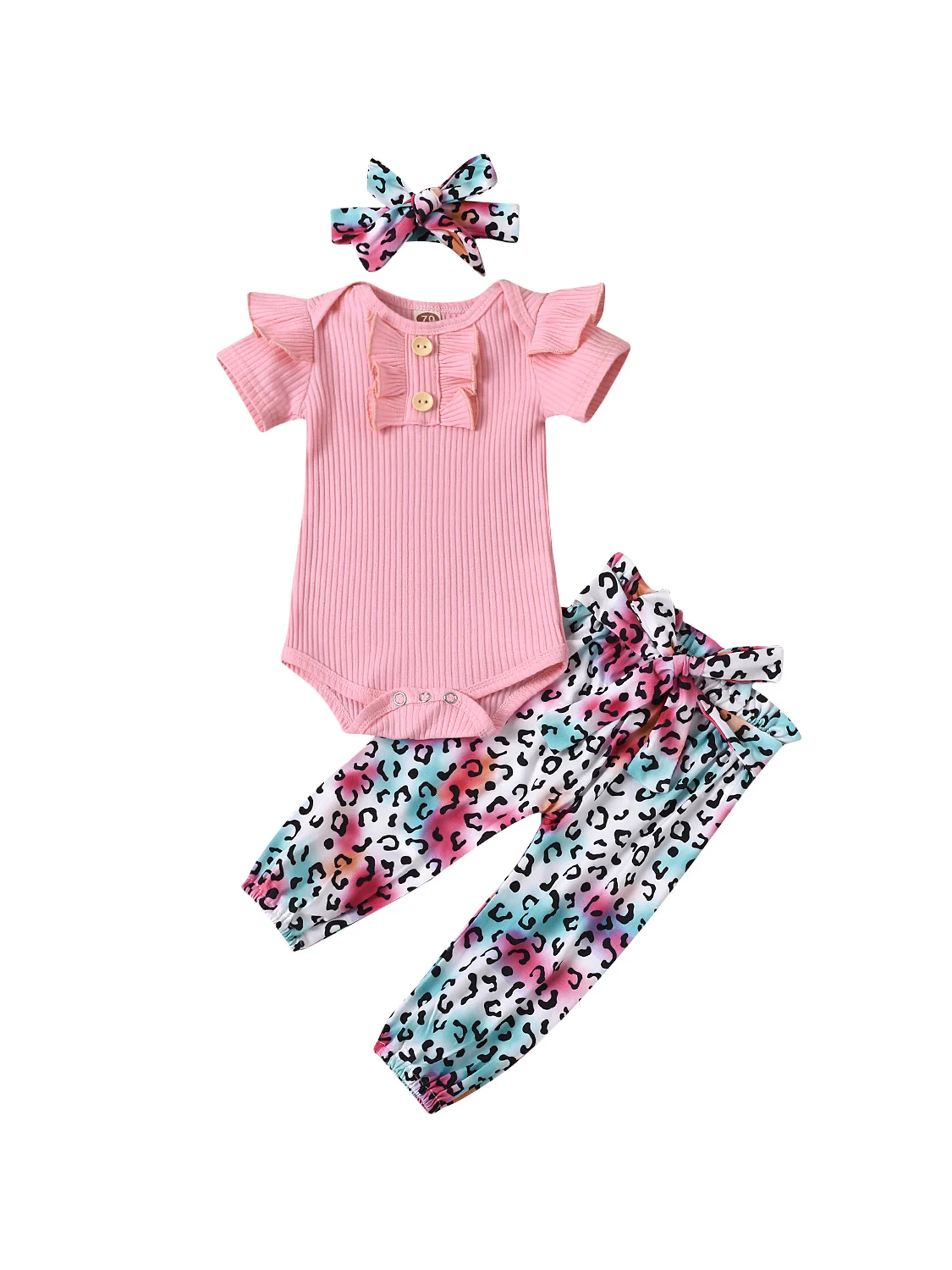 Infant Baby Girls 3 Pcs Outfits Suits, Short Sleeve Solid Color Ruffle Romper Tops + Floral Printed Long Pant + Headband Sets
Infant Baby Girls 3 Pcs Outfits Suits, Short Sleeve Solid Color Ruffle Romper Tops + Floral Printed Long Pant + Headband Sets