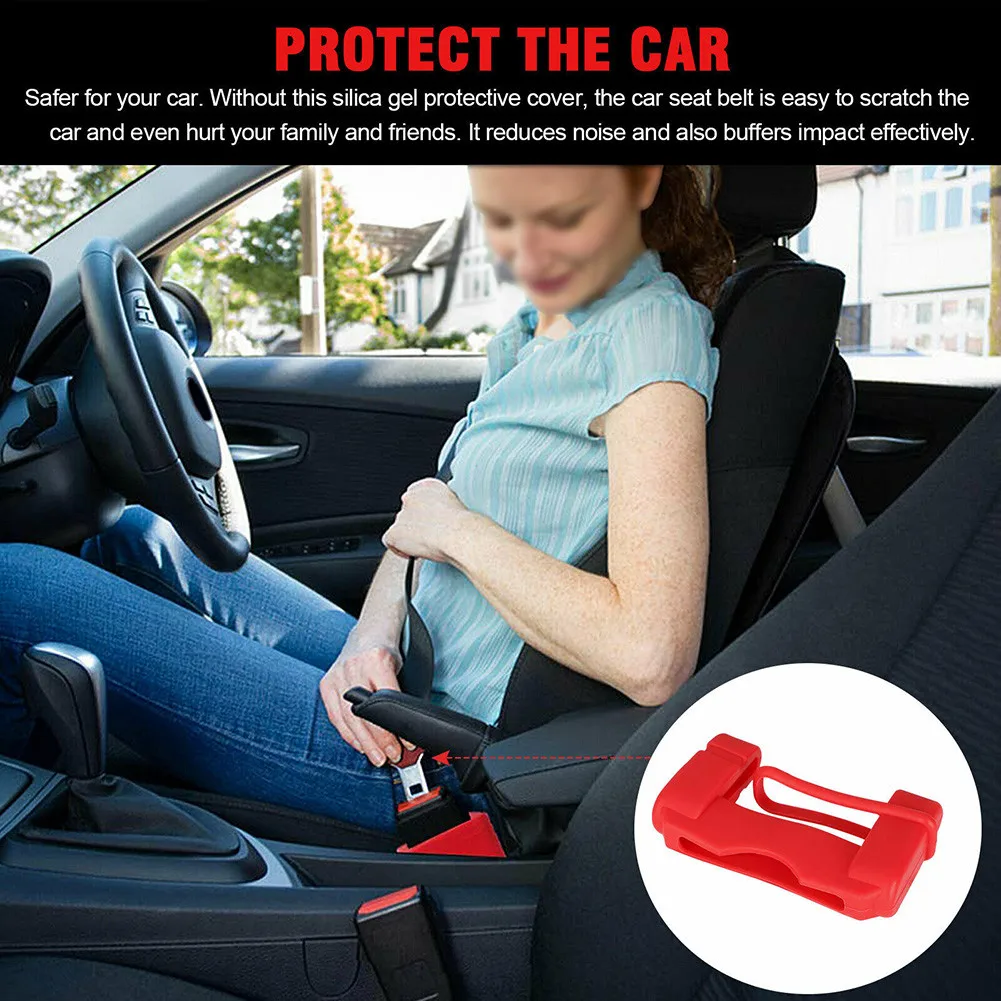 Universal Buckle Cover 4Pcs Safety Belt Accessories Car Cover Silicone