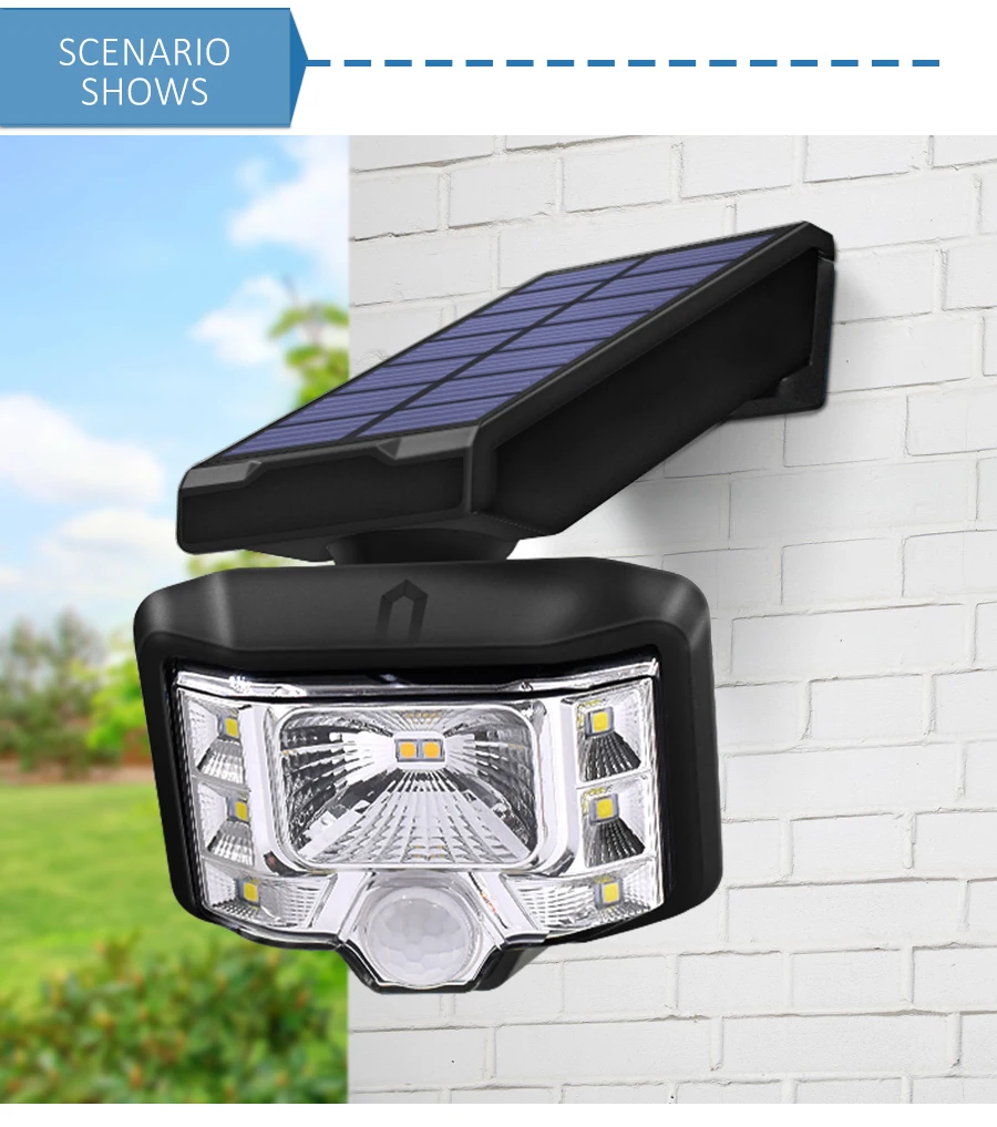 Solar Lights Outdoor 8 LEDs Solar Power Motion Sensor Light with Wide Angle Lighting IP65 Waterproof Lamp for Garden Front Door
Solar Lights Outdoor 8 LEDs Solar Power Motion Sensor Light with Wide Angle Lighting IP65 Waterproof Lamp for Garden Front Door
