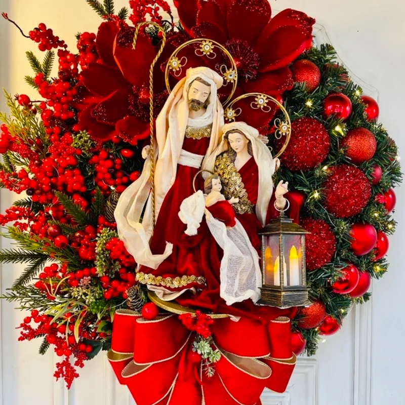 2022 Sacred Christmas Wreath Artificial Hanging Ornaments Front Door Wall Decorations Christmas Tree Garland Christmas Decor
2022 Sacred Christmas Wreath Artificial Hanging Ornaments Front Door Wall Decorations Christmas Tree Garland Christmas Decor