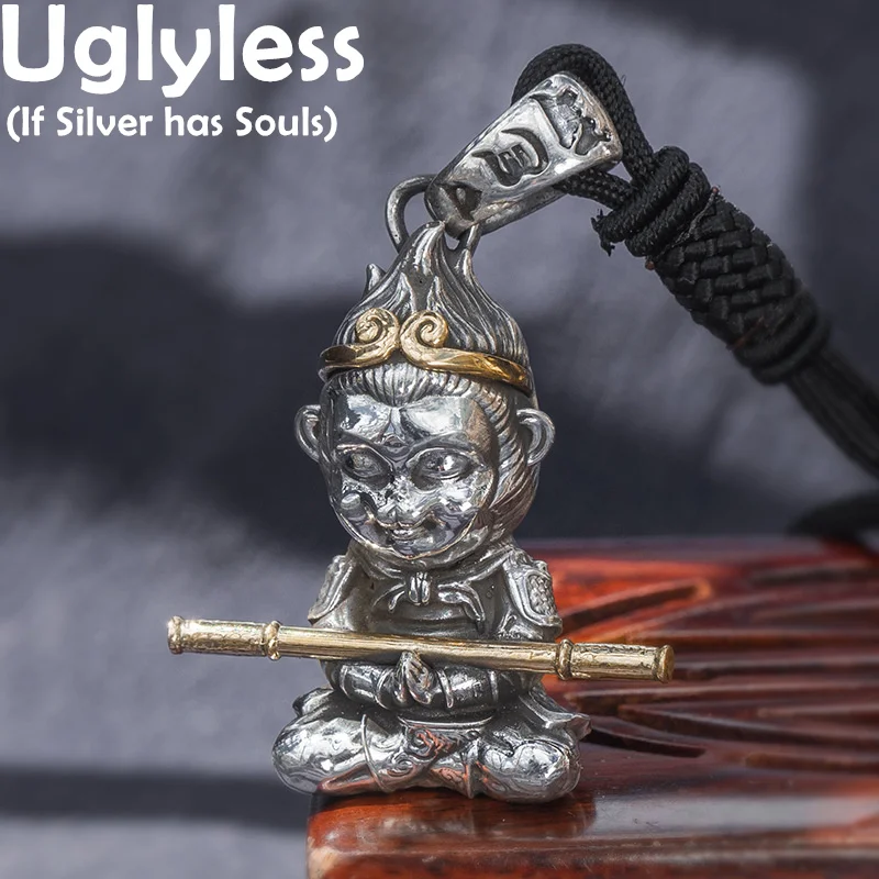 Uglyless 999 Silver China Myth Monkey King Ornaments Dual-use Handmade Animals Monkeys Pendants Necklaces Car Hanger NO Chains 
Uglyless 999 Silver China Myth Monkey King Ornaments Dual-use Handmade Animals Monkeys Pendants Necklaces Car Hanger NO Chains