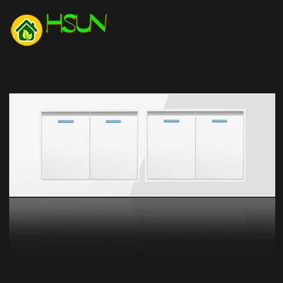 US Tempered Glass White 118 Type Switch Socket 1/2/3/4/5/6/7/8 Gang 2 Way Switch Real Glass Panel LED Guide Light Mounting Box
US Tempered Glass White 118 Type Switch Socket 1/2/3/4/5/6/7/8 Gang 2 Way Switch Real Glass Panel LED Guide Light Mounting Box