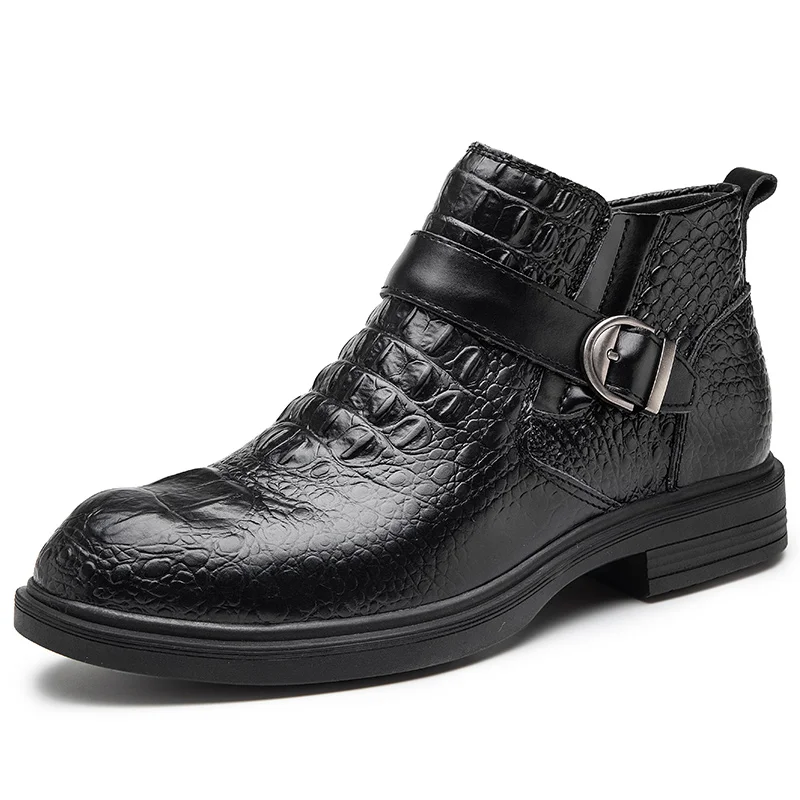 Мужские высокие кроссовки из натуральной кожи, с крокодиловым принтом
Мужские высокие кроссовки из натуральной кожи, с крокодиловым принтом