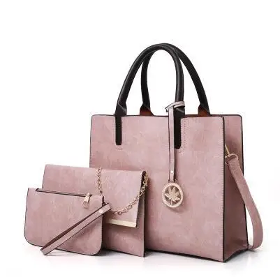 Trendy ladies handbag fashion solid color PU large capacity one-shoulder diagonal mother-and-child bag three-piece female bag
Trendy ladies handbag fashion solid color PU large capacity one-shoulder diagonal mother-and-child bag three-piece female bag