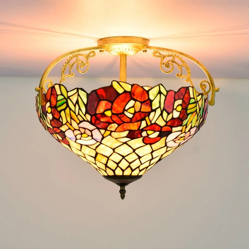 40cm European-Style Vintage Iron Lotus Colorful Glass Restaurant Bedroom Corridor Corridor Bathroom Glass Ceiling Lamp
40cm European-Style Vintage Iron Lotus Colorful Glass Restaurant Bedroom Corridor Corridor Bathroom Glass Ceiling Lamp