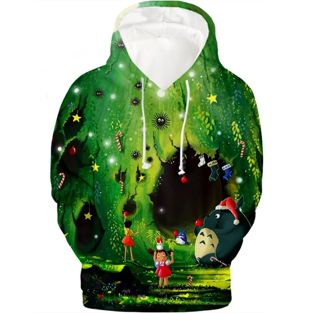 Толстовка с капюшоном Kpop Totoro 3D свитшоты аниме кавайные толстовки женский/мужской