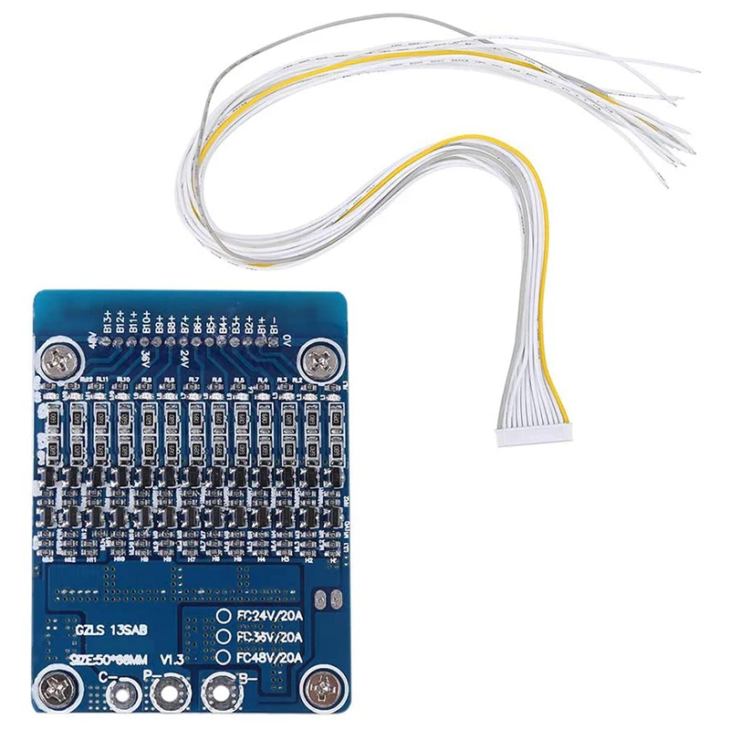 13S 48V 20A Li-Ion Cell 18650 Battery Protection BMS PCB Board with Balance Function
13S 48V 20A Li-Ion Cell 18650 Battery Protection BMS PCB Board with Balance Function