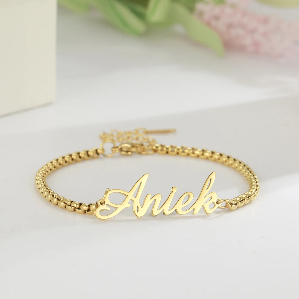 Cazador Custom Name Box Chain Bracelet for Women Stainless Steel Gold Color Bangle Personalized Fashion Jewelry Mother Gift 2023
Cazador Custom Name Box Chain Bracelet for Women Stainless Steel Gold Color Bangle Personalized Fashion Jewelry Mother Gift 2023
