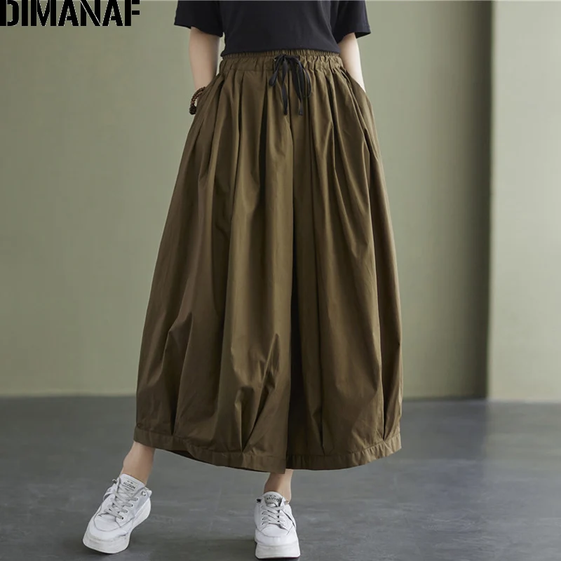 DIMANAF 2021 Summer Wide Leg Long Pants Women Clothing Oversize Trousers Casual Cotton Lady Elastic Waist Pleated Long Pants
DIMANAF 2021 Summer Wide Leg Long Pants Women Clothing Oversize Trousers Casual Cotton Lady Elastic Waist Pleated Long Pants
