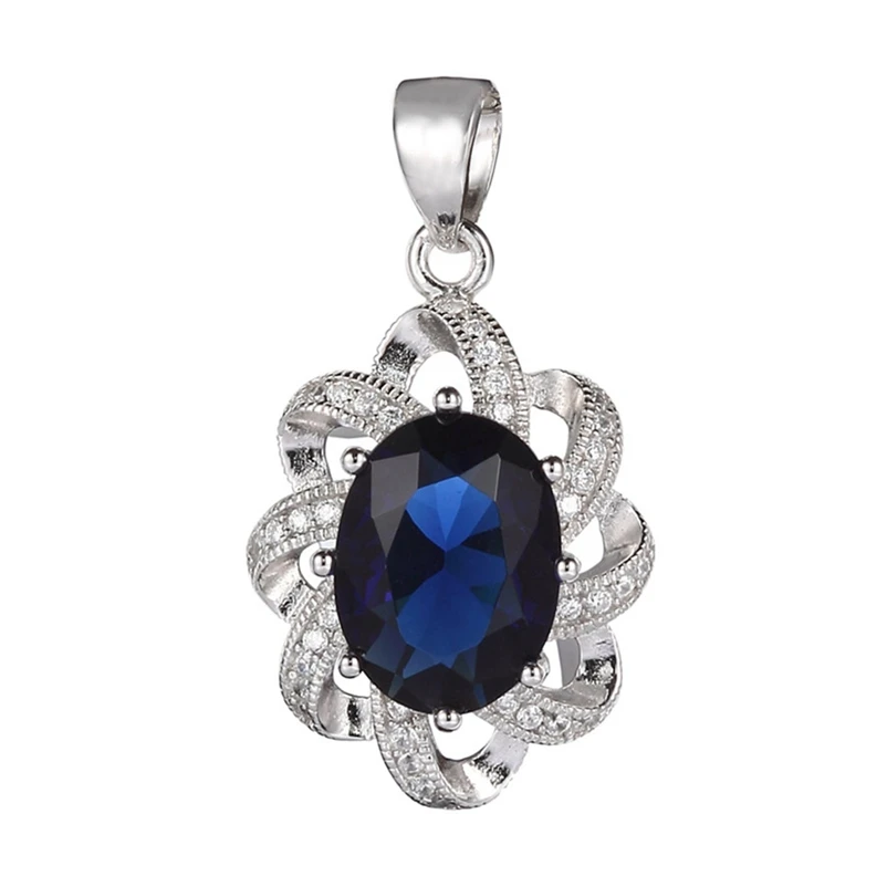 

Eulonvan 925 Sterling Silver Christmas Pendant Noble Women For Jewelry & Accessories Charm Gifts Dark Blue Cubic Zirconia S-3701
