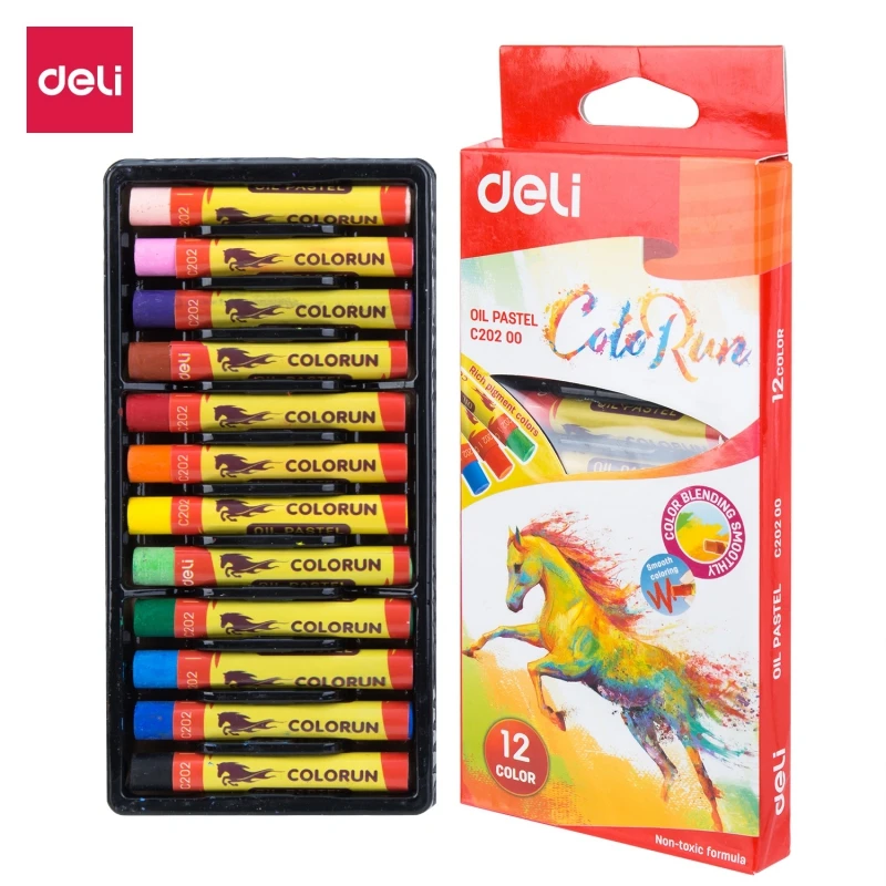 Стержень для масляной живописи Deli Colors 12/цветов шелковистая цветная ручка