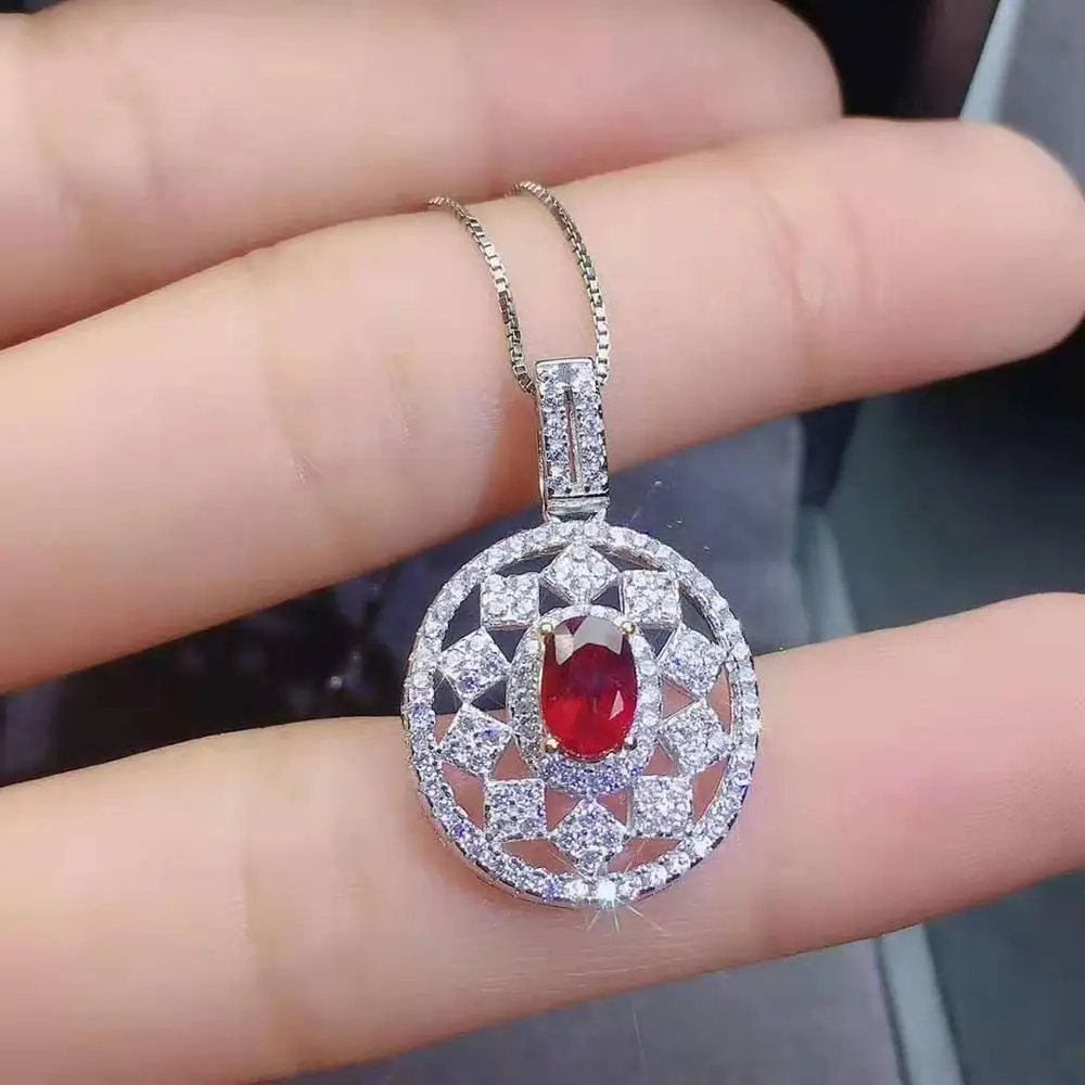 Natural Ruby/Sapphire Round S925 Sterling Silver Pendant Necklace Fine Fashion Weddings Jewelry for Women Free Shipping
Natural Ruby/Sapphire Round S925 Sterling Silver Pendant Necklace Fine Fashion Weddings Jewelry for Women Free Shipping