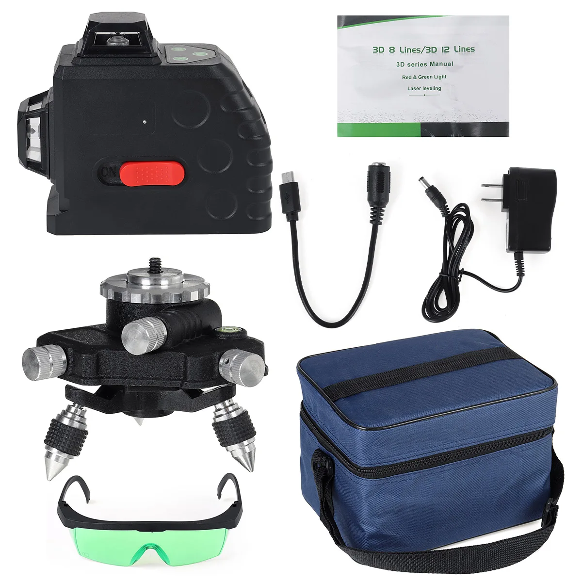 8 Lines Laser Level 3D Self-Leveling 360 Horizontal And Vertical Cross Super Powerful Green Laser Beam Line Measurement Tools
8 Lines Laser Level 3D Self-Leveling 360 Horizontal And Vertical Cross Super Powerful Green Laser Beam Line Measurement Tools