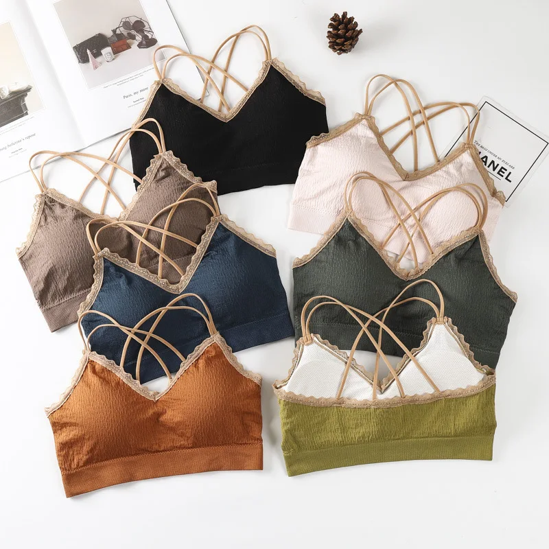Lace Women Bralette Workout Beauty Cross Back Padded Push Up Underwear Bra Lingerie Sexy Street Elegant Bras Tube Tops Female
Lace Women Bralette Workout Beauty Cross Back Padded Push Up Underwear Bra Lingerie Sexy Street Elegant Bras Tube Tops Female