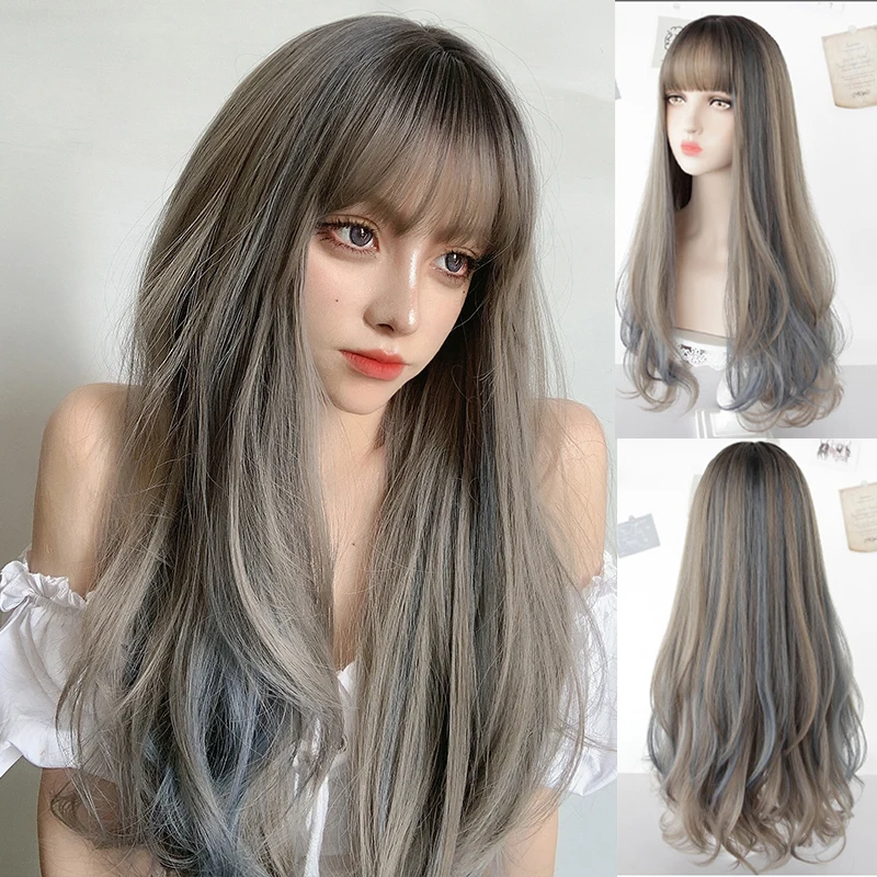 Highlights Long Wavy Hair Haze Blue Wig Gradient Long Hair Lolita Daily Role Play Heat Resistant Synthetic Wig
Highlights Long Wavy Hair Haze Blue Wig Gradient Long Hair Lolita Daily Role Play Heat Resistant Synthetic Wig